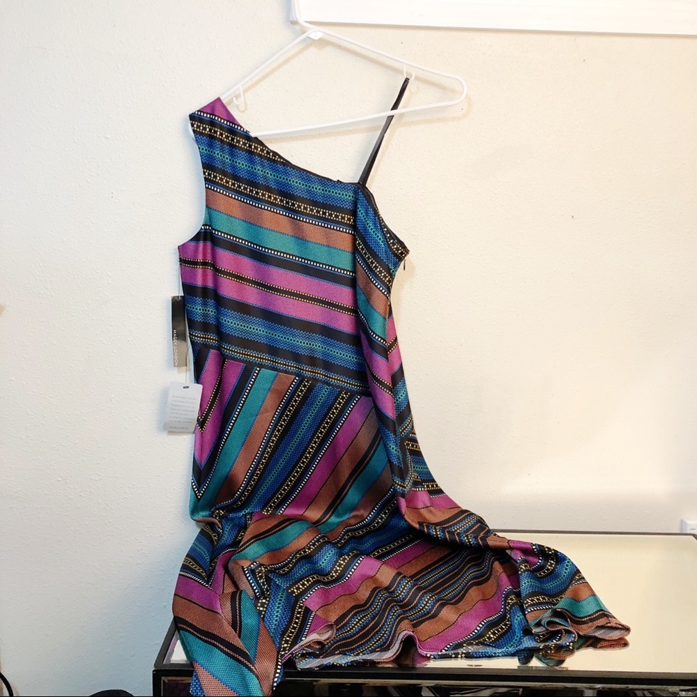 Maggy London One Shoulder Asymmetrical Dress Sz 6 - Picture 4 of 8